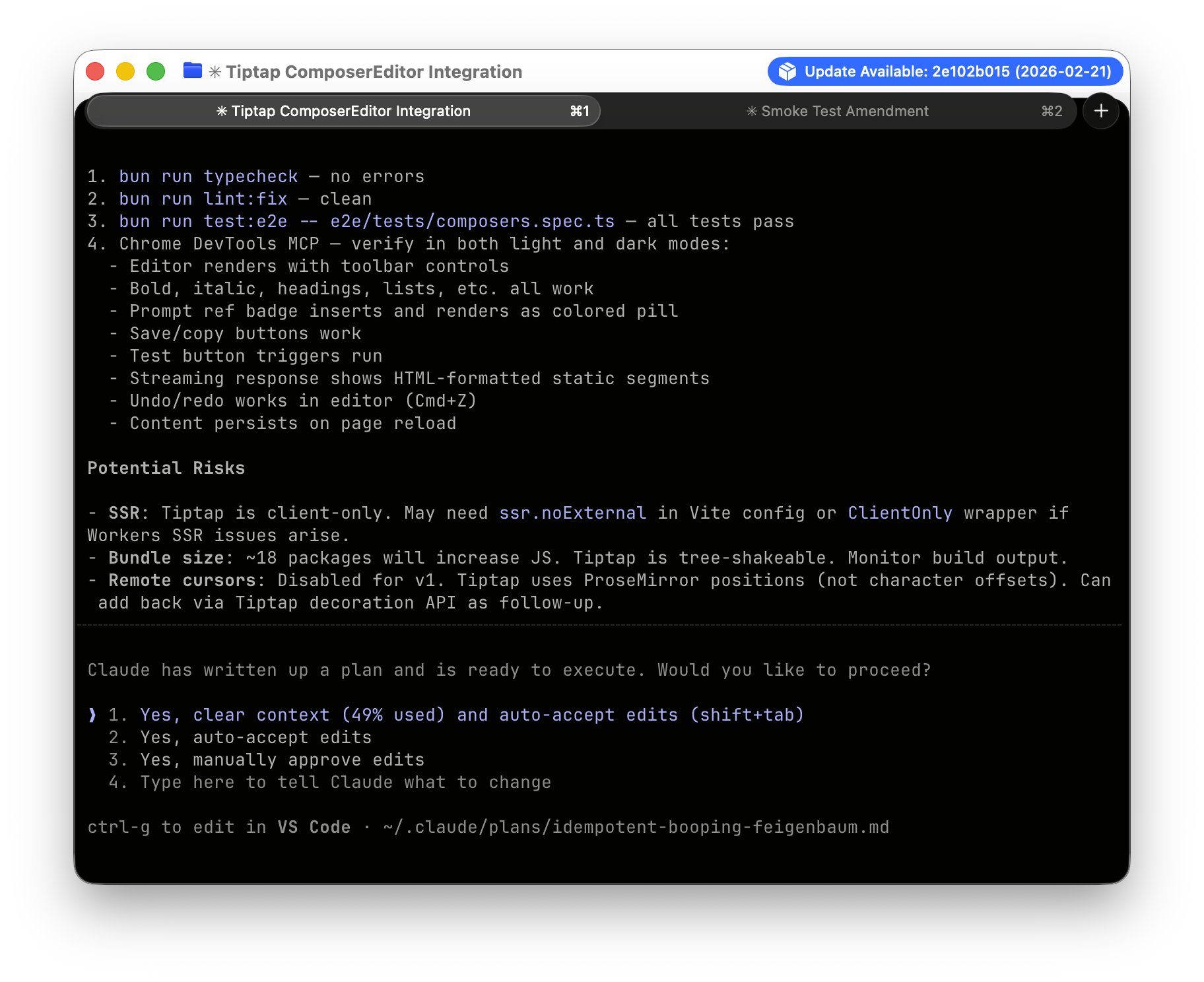 Claude Code context cleanup screenshot